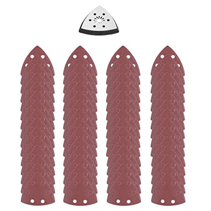 Sanding Paper, 61Pcs 90mm Multi Function Sanding Pad Triangular Sandpaper Quick Release Blade Replacement, Case, Scraper Detail Sander Paper