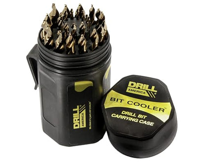 Drill America Stepped Point Cobalt Drill Bit 25 Piece Set in Plastic Case (1.00mm - 13.0mm x .50mm) - size: 25 Piece Set