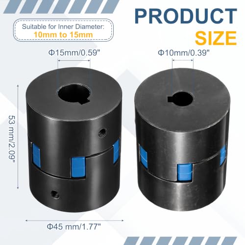 MECCANIXITY L075 Flexible Shaft Coupling 3/8" to 9/16" Bore Coupler Set - size: 3/8" to 9/16" Bore