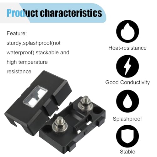 2PCS AMI/Midi Fuse Holders with 80A Fuses, High Current Fuse Holder with Cover, Automotive Fuse Holder, and Bolt-On Fuses for Cars, Buses, Caravans, Trucks, Construction Vehicles (80A) - style: 80A