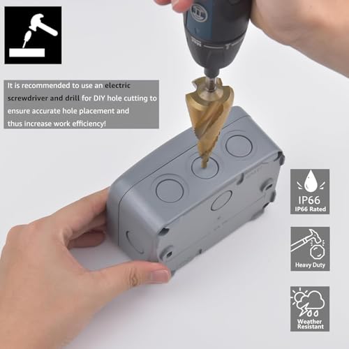 Outdoor Junction Box,3 Set Electrical Boxes with 20mm Cable Gland Kit - color: 3PK, size: Medium+4*M20