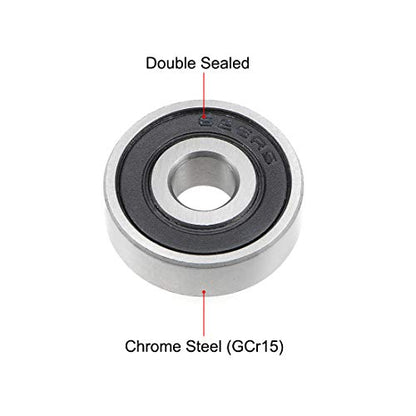 uxcell 626-2RS Deep Groove Ball Bearing 6x19x6mm Double Sealed ABEC3 5pcs - size: 6mmx19mmx6mm