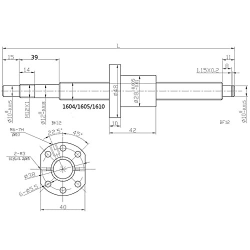 HGR20-500mm Linear Slide Rails + 1PCS SFU1605-550mm Anti-Reverse Ballscrew with BF/BK12, Nut Housing, Coupling with 4pcs Bearing Block Linear Guide Rail Set High Precision CNC Parts for CNC - size: HGR20-500mm+SFU1605-550mm, style: HGR20+SFU1605