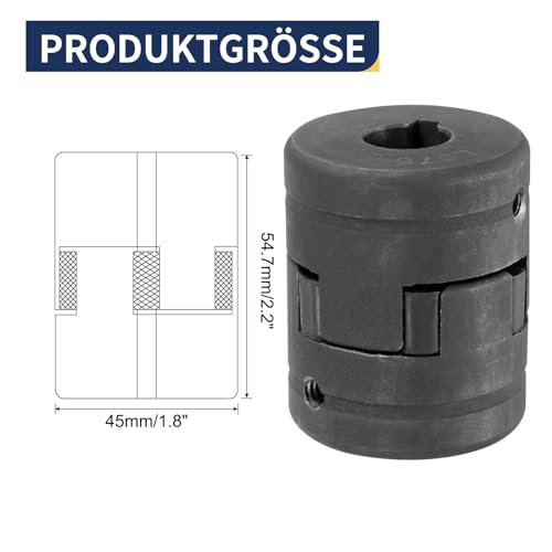 uxcell 5/8" to 7/8" L075 Flexible 3-Piece L-Jaw Coupling Coupler Set & Buna-N NBR Rubber Spider for Log Splitter Hybrid Equipment - size: 5/8" to 7/8"