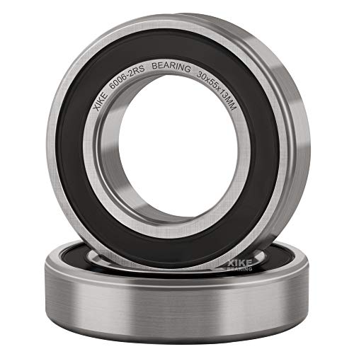 XIKE 6006-2RS Sealed Deep Groove Ball Bearings, 30x55x13 mm, 2-Pack - size: 6006-2RS Size 30x55x13mm