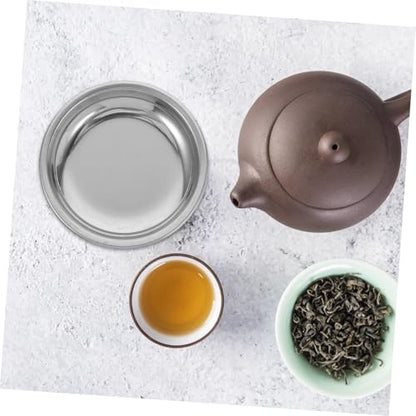 Stainless Steel Tea Bag Coasters 6 Pack Round Drip Saucers