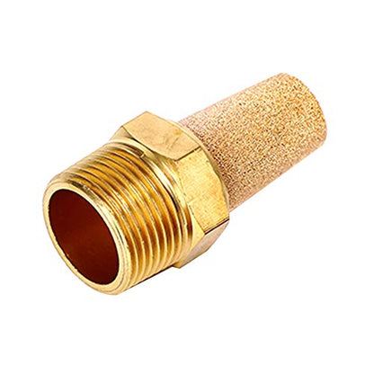 Beduan 10 Pcs Pneumatic Brass Exhaust Muffler Filter, 3/8" Male Thread Hex Sintered Silencer Air Line Fitting - size: 3/8" NPT (10 Pcs)