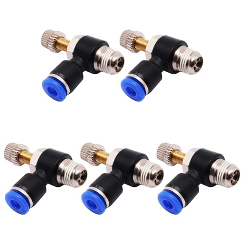 5Pcs Pneumatic Quick Connect Air Hose Fittings, OD 4mm Tube x 1/8"NPT Male Thread Push to Connect Fittings, Pneumatic Air Flow Control Valve Quick Connector - size: 4mmx1/8"NPT
