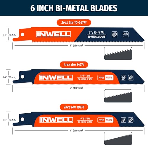 20-Piece Reciprocating Saw Blade Set, Professional Cutting Tool Kit for Tree Pruning, Metal Cutting and Common Materials in Homemade DIY Projects