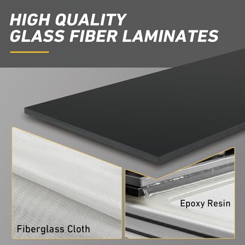 G10 Fiberglass Sheet, 335X300X4.0MM Glass Fiber Composite Laminate Board, Epoxy Resin Panel for DIY Models, RC, 3D Printing, Electrical Insulation 4.0mm Thickness Black - color: Black, size: 335x300x4.0MM