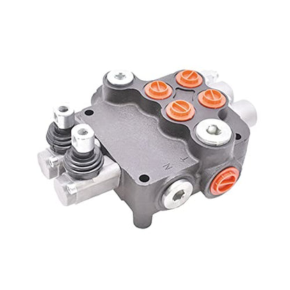 waltyotur Hydraulic Directional Control Valve, 2 Spool 21 GPM, Cast Iron Body, SAE Ports, 3600 PSI Double Acting Valve for Small Tractors, Log Splitters