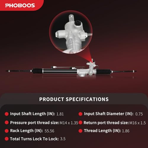PHOBOOS Hydraulic Power Steering Rack and Pinion Fit for Honda Odyssey - size: 26-2762