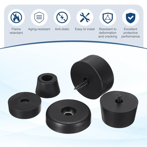 MECCANIXITY Rubber Speaker Isolation Feet,1.18"x0.39" Black Anti-Vibration Base Pad with Screw Amplifier Stand Feet Mat for Electronic Speaker Guitar HiFi Home Theater Sound System, Pack of 16 - size: 1.18"x0.39"