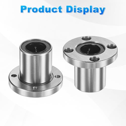 PATIKIL LMK20UU Linear Ball Bearings 20mm Bore Dia 32mm OD 42mm Long 5mm Hole, 2Pcs Round Flange Linear Motion Bushing Double Side Rubber Sealed Rod Liner Shaft for CNC Machine 3D Printer - size: 20mm