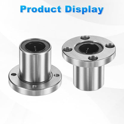 PATIKIL LMK20UU Linear Ball Bearings 20mm Bore Dia 32mm OD 42mm Long 5mm Hole, 2Pcs Round Flange Linear Motion Bushing Double Side Rubber Sealed Rod Liner Shaft for CNC Machine 3D Printer - size: 20mm