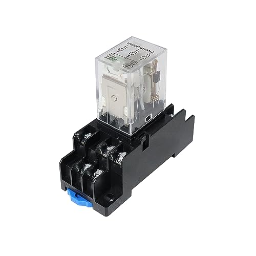 ATO DC 24V Coil 11-Pin Electromagnetic Power Relay 3PDT 3NO 3NC MY3NJ HH53P with Plug-in Terminal Socket Base - size: 3NO 3NC