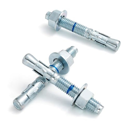 1/2" x 3-3/4" Concrete Anchors (50 Pack) 1/2 inch Wedge Anchors Bolts Zinc Plated - size: 1/2"x3-3/4"