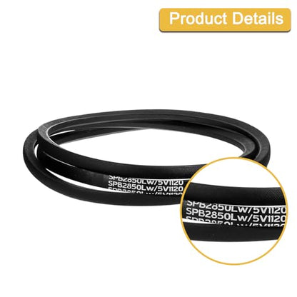 uxcell 5V1120 V-Belt, Classic Wrapped Rubber V-Belt 112" Outside Circumference x 0.62" Width x 0.53" Height for Industrial Machinery Equipment, Black - size: 5V1120