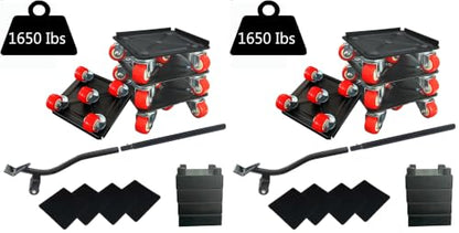Furniture-Dolly-Furniture-Movers with-5-Wheels, Furniture Sliders Lifters Tool Set for Moving Heavy Duty, Furniture Dollies, Max Capacity 1650Ib Red (Pack of 2) - size: Medium-Red (Pack of 2)
