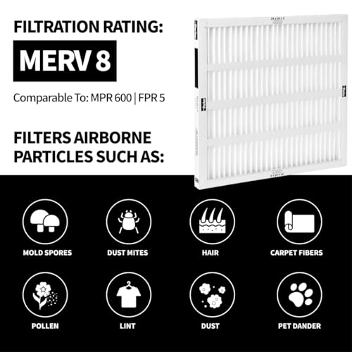 Parker 12x20x1 MERV 8 Xtreme Plus Pleated HVAC Air Filter. 6 Pack - style: 12 x 20 x 1