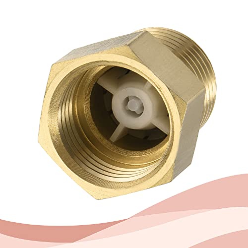 MECCANIXITY Brass Check Valve, G1/2 Male Female Thread 24x27mm Inward Flow Non-Return One Way Backflow Prevention for Water Petrol Fuel Line - size: G1/2