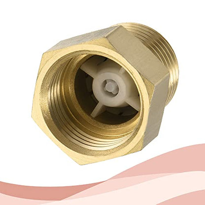 MECCANIXITY Brass Check Valve, G1/2 Male Female Thread 24x27mm Inward Flow Non-Return One Way Backflow Prevention for Water Petrol Fuel Line - size: G1/2