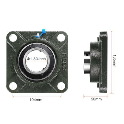 uxcell 2pcs UCF209-28 Pillow Block Bearings 1 3/4 in Bore Self Alignment - size: UCF209-28