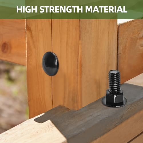 15 Sets 1/4-20 x 2 Carriage Bolt Kit, Round Head Square Neck, Black Carriage Bolts and Hex Nuts Set with Flat Washers - size: 1/4-20 x 2"