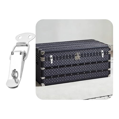 4PCS Stainless Steel Spring Loaded Toggle Latch with Padlock Hole, Catch Hasp Clamp Lock Hardware for Cabinet Wooden Case Box Chest Trunk, Silver(70mm/2.75” Overall Length) - size: 70mm/2.75”(with Padlock Hole)