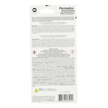 Permatex 56521 High Performance Thread Sealant, 50 ml, White - size: 50 ml, style: High Performance Thread Sealant