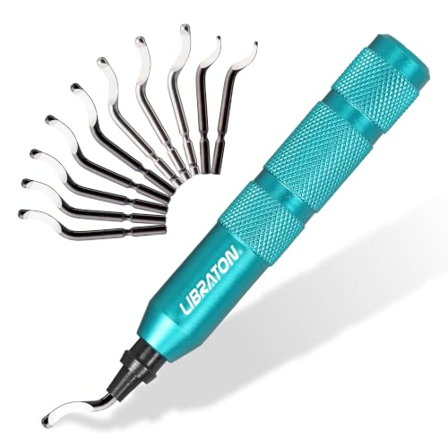 Libraton Deburring Tool, Metal Deburring Tool 3D Printing, 10 HSS Blades | Pipe Reamer, Burr Remover, Deburring Tool for Metal, PVC, Copper Pipe, Plastic, Resin, 3D Printed Edges - style: 11Blades(Mixed 3 Types) C