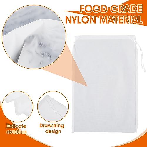WLLHYF 4 Pack Nylon Nut Milk Bag 8 × 6 Inches Fine Mesh Cheese Cloth Multiple Usage Reusable Food Strainer Professional Cold Brew Filter for Straining Fruit Juice Coffee Tofu Greek Yogurt Tea (8×6in) - size: 8×6 in