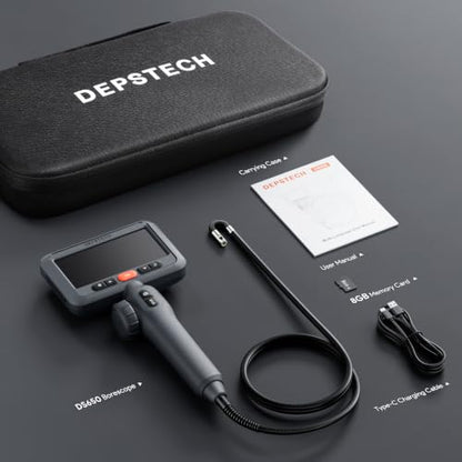 DEPSTECH 10FT Articulating Borescope, Dual Lens Endoscope Camera with Light - size: 10FT, style: Dual Lens