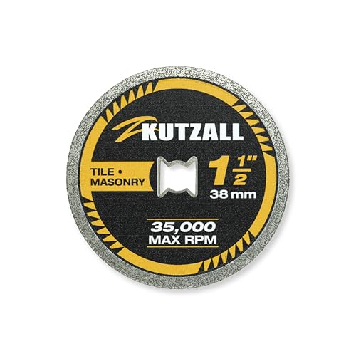 Kutzall 1.5" Diamond, Tile & Masonry Cutting Wheel w/ 1/8" Shaft Mandrel. 25X Longer Life Than Standard Diamond Wheels. High Performance Cutting on Concrete, Brick, Tile, Stone and Ceramics.