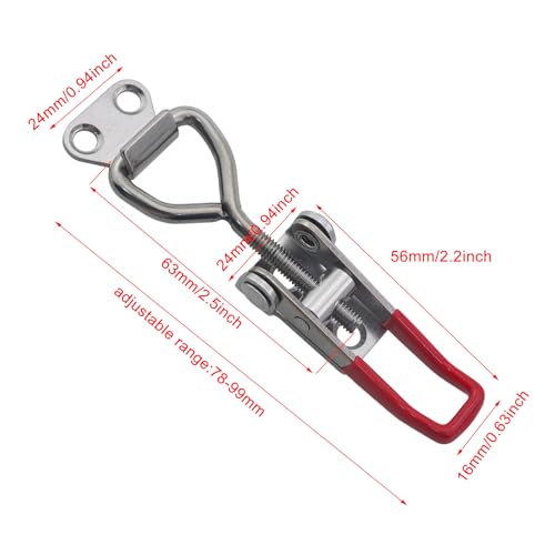 2PCS 4001 Style Quick Clamp Hold Down Clamp Stainless Steel Toggle Latch Adjustable Quick Release Latches For Smoker Lid Cabinet Door Storage Box Tool Fixture and Workpiece Positioning