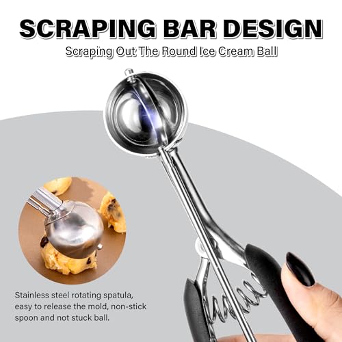 Cookie Scoop 1 Tbsp for Baking, Professional Stainless Steel Ice Cream Scoop 35mm, Melon Baller Meatball Scoop, Good Soft Grips, Quick Trigger Release, 15ml (1 Tablespoon) - size: 1 tbsp (35 mm)