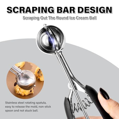 Cookie Scoop 1 Tbsp for Baking, Professional Stainless Steel Ice Cream Scoop 35mm, Melon Baller Meatball Scoop, Good Soft Grips, Quick Trigger Release, 15ml (1 Tablespoon) - size: 1 tbsp (35 mm)