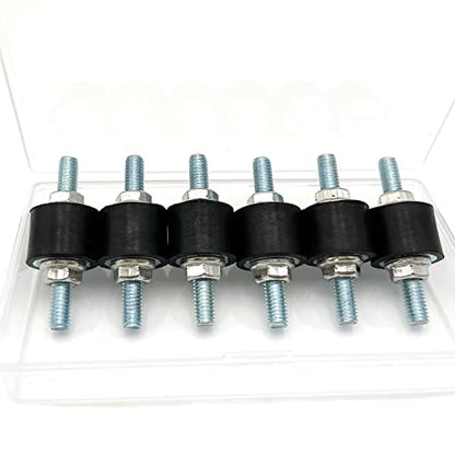 M6 Rubber Isolator Mounts with Studs Air Compressor Pump Shock Absorbers - size: VV-M6x18-20x15