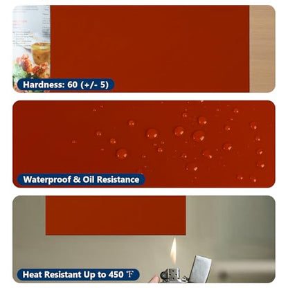 Red Silicone Rubber Sheet, 12" Wide x 1/8" Thick x 12" Long WochiTV High Temperature Rsistant Rubber Mat for DIY Gaskets Material, Pads, Sealing, Cushion, Microwave Oven Protection - color: 1/8" Thick Red, size: 12” x 12"