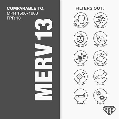 Aerostar Air Filter 16x20x2 MERV 13 AC Filter, HVAC, Furnace Filter, 4 Pack - style: 4 PACK
