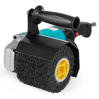 QWORK 4.5 x 4 Inch, 40 Grit Abrasive Wheel & 3/4 Inch Wire Polishing Drum, Versatile Paint