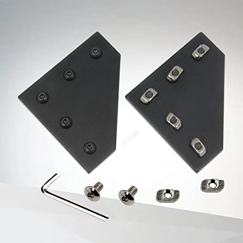 3030 Corner Bracket Plate L Shape 5 Hole 90 Degree Outside Joining Plate with M6x10mm Screws and T-Nuts for 30 x 30mm Series Aluminum Extrusion Profile,8pcs/Pack (Black-3030 L Shape) - style: Black-3030 L Shape