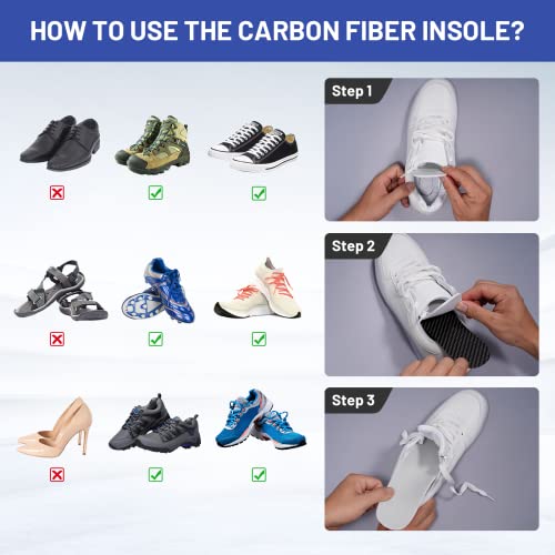 Carbon Fiber Insole 1 Piece, FAKILO Carbon Fiber Foot Plate Shoes Insert for Women Men, Rigid Support for Hallux Rigidus, Turf Toe, Foot Fractures, Mortons Toe - 273mm - size: 273 mm - Women's Size 11-11.5, Men's 10-10.5