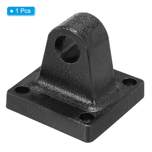 PATIKIL 50x50x47mm Air Cylinder Foot Flange Rod Pivot Clevis Pneumatic Mounting Bracket Rear Mount Parts, Black - size: 50x50x47mm