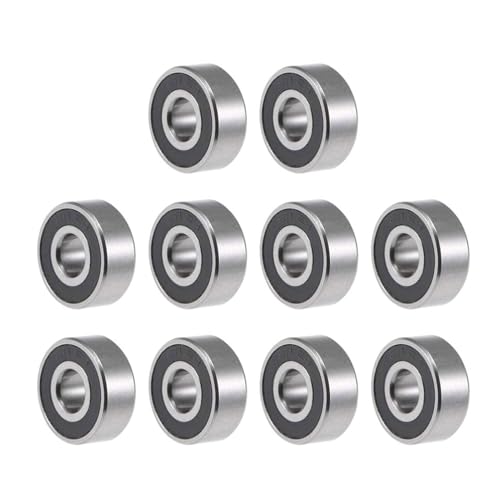 TOP-VIGOR 10Pcs R3-2RS Deep Groove Ball Bearings, Z2 3/16 Inch x 1/2 Inch x 0.196 Inch Double Sealed Industrial Bearings, Chrome Steel Skateboard Bearings for Electrical Instrument Equipment - size: R3-2RS, 3/16″x1/2″x0.196″