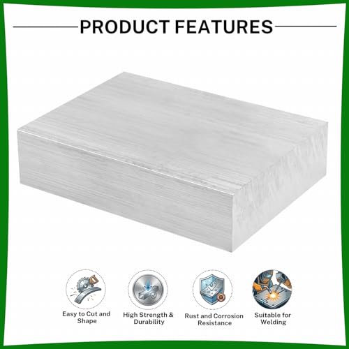 6061 Aluminum Flat Bar, 1" Thickness X 3" Width X 4" Length Aluminum Flat Plate, Solid Aluminum Bar for Crafting, Industrial Building - size: 1" X 3" X 4"