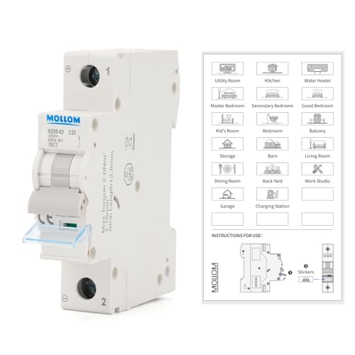 MOLLOM AC 1P 110-240V 20Amps C20 Miniature Circuit Breaker - style: 20A