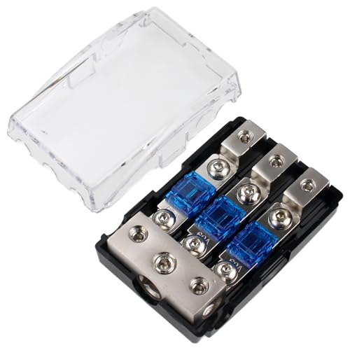 ZOOKOTO 3 Way Zinc Alloy AFS Distribution Block with 60A Mini ANL Fuse for Car Audio Fuse Holder (1X0GA+2X4GA IN,3X4/8GA OUT) - size: 3 Way 60A