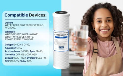 IPW Industries Inc., 2-Pack Puromax PC4 Reverse Osmosis Water Filter Replacement - Carbon & Sediment Filters with Inline Filter for Water Purification