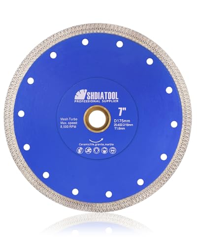 SHDIATOOL 7-Inch Diamond Saw Blade Cutting Disc for Porcelain Tile 180mm - size: 7 Inch(175mm)
